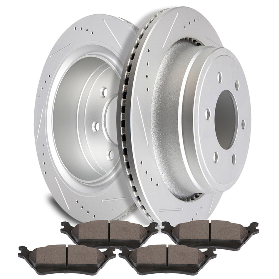 2012-2018 Ford F-150 Ceramic Brake Pads And Rotors Rear
