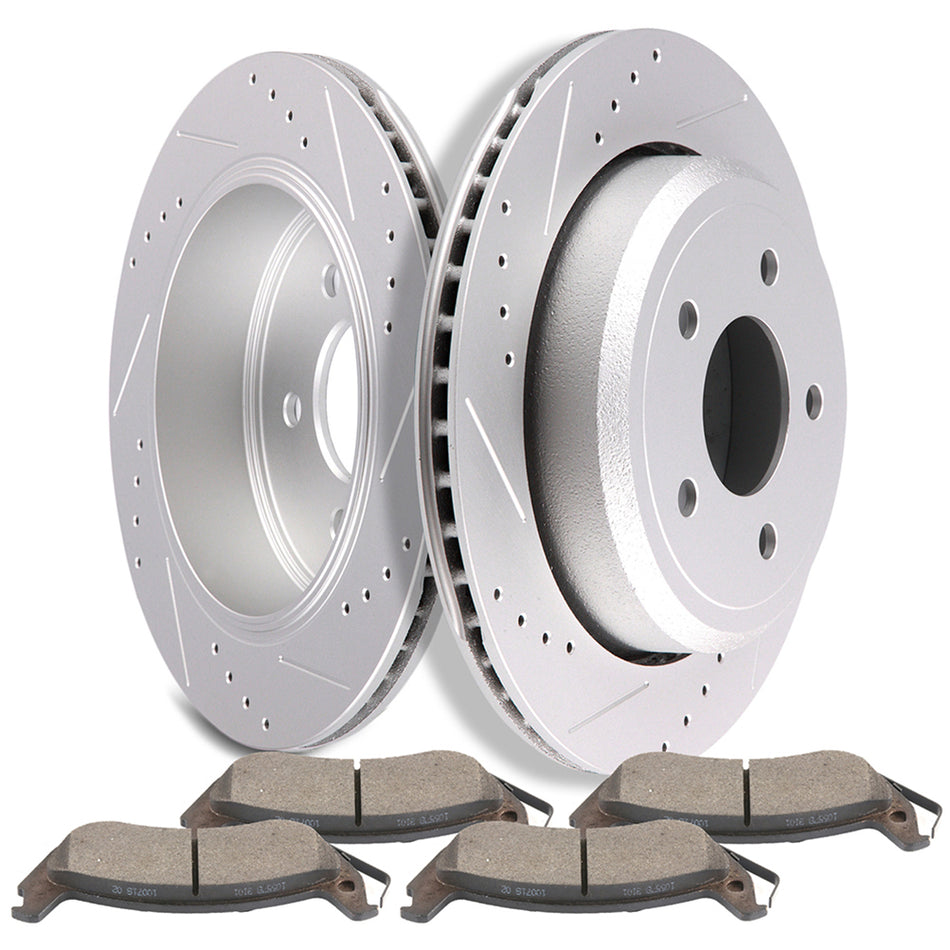 Rear Brake Rotors & Pads 6 Pcs For 03-11 Mercury Grand Marquis Ford Crown Victoria