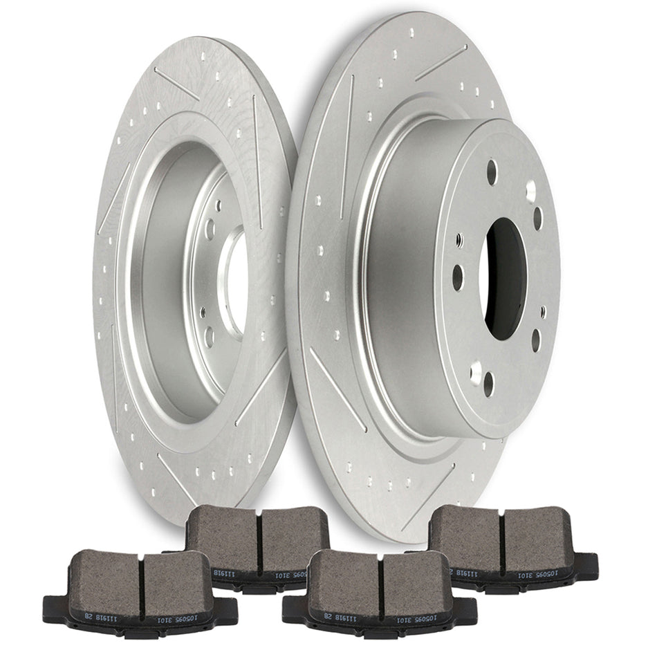 Brake Rotors Ceramic Pads 11-14 Acura TSX 11-18 Honda Accord Rear 279.4mm 5Lugs 6Pcs
