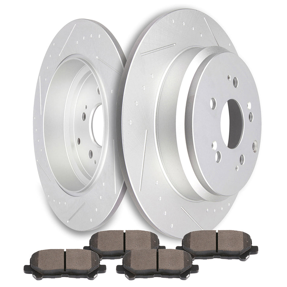 2012-2015 Honda Pilot Rear Discs Brake Rotors and Ceramic Pads