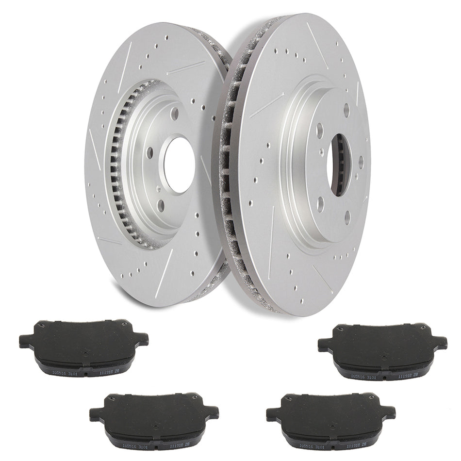 1999-2001 Lexus RX300 Brake Rotors and Ceramic Pads Front 298.4mm 6Pcs