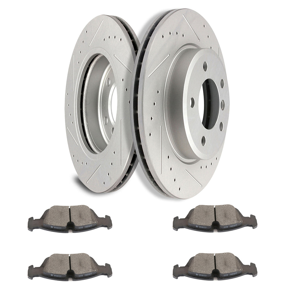 Front Brake Rotors & Ceramic Pads For 01-05 BMW 325i 99-00 BMW 328i