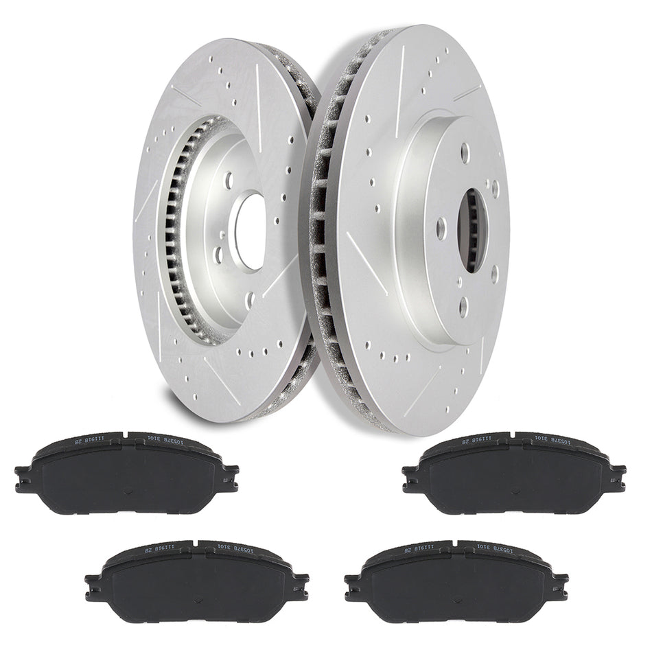Front Discs Brake Rotors and Ceramic Pads 05-07 Toyota Avalon 05-06 Toyota Camry