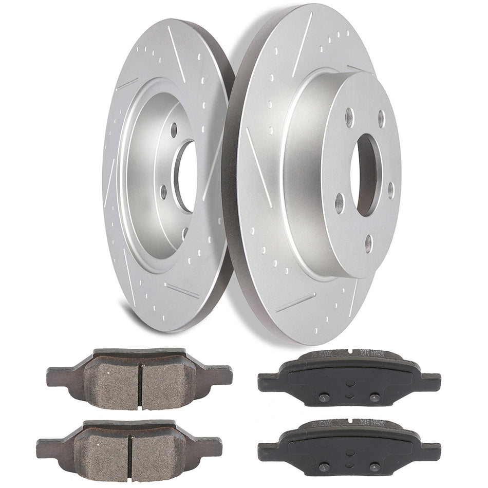 Brake Rotors and Ceramic Pads 06-10 Pontiac G6 07-08 Saturn Aura Rear 273.1mm 5Lugs 6Pcs