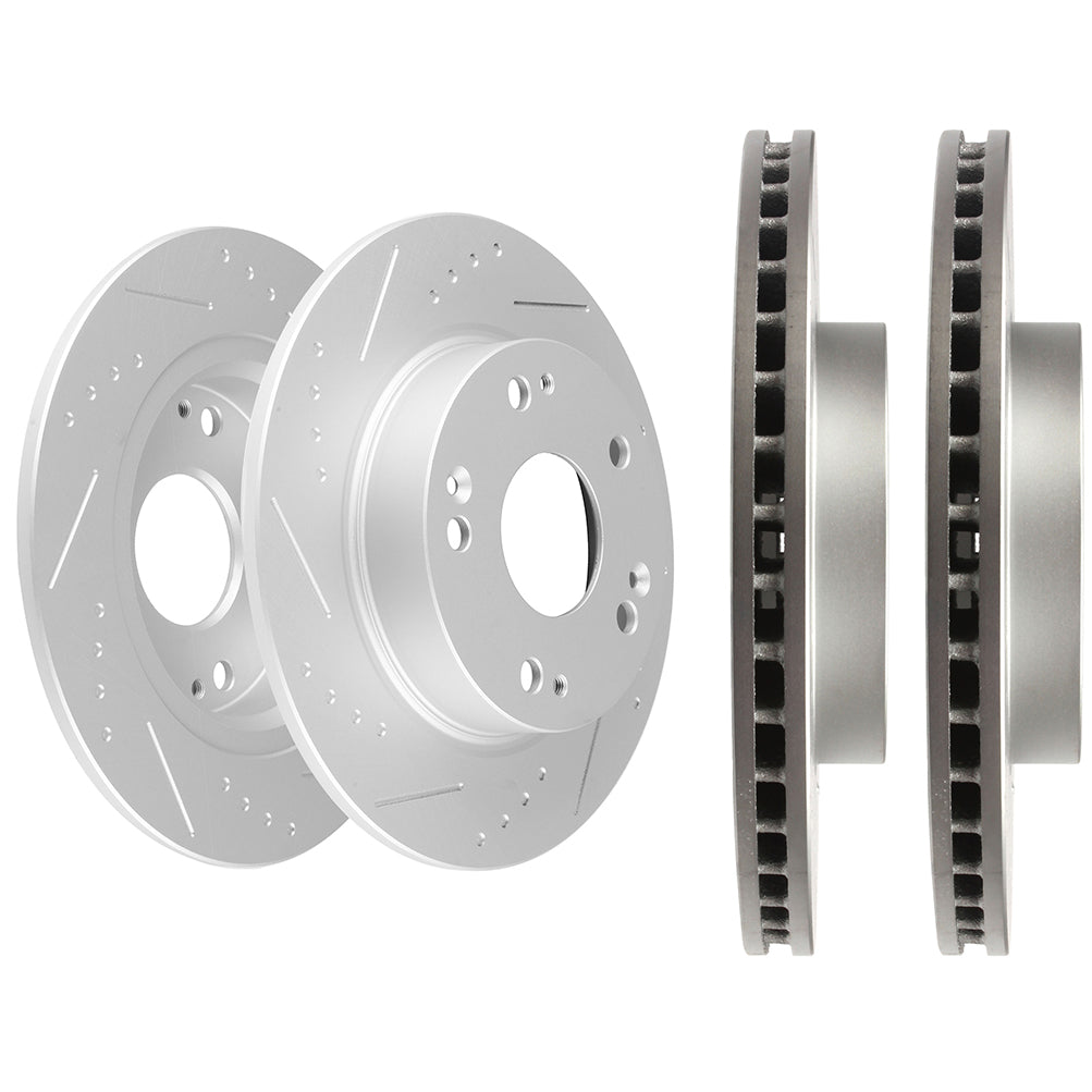Front and Rear 5 Lug Discs Brake Rotors For 14-15 Acura ILX 13-15 Honda Civic Only for Auto