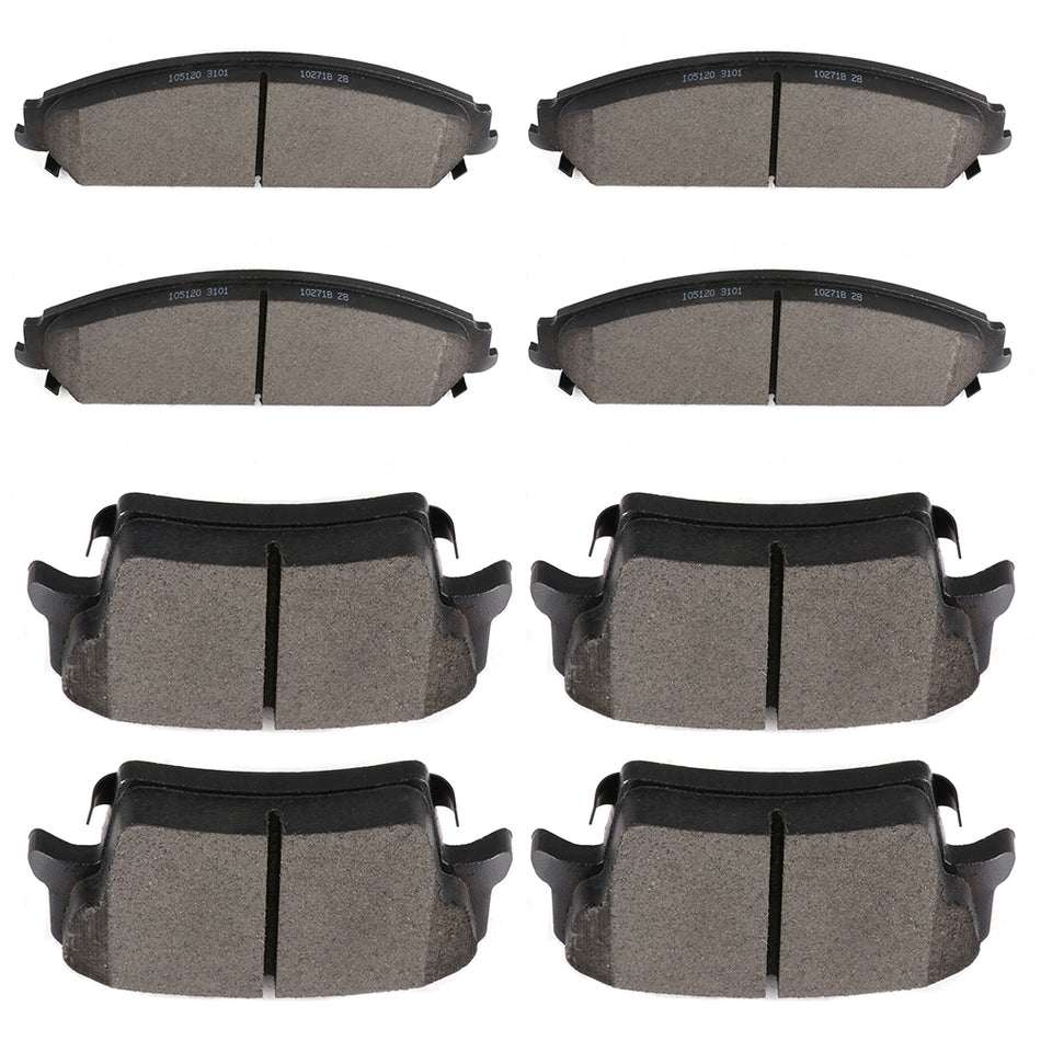 Brake Ceramic Pads 2005-2019 Chrysler 300 2014 Dodge Avenger Front and Rear 8Pcs