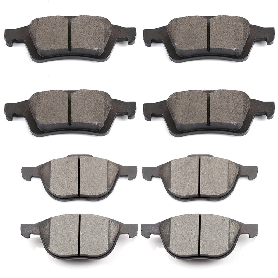 Front Rear Ceramic Brake Pads For 12-15 Ford Focus 06-13 Mazda 3