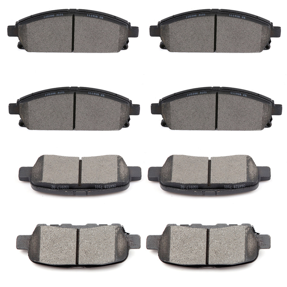 Front and Rear Brake Ceramic Pads For 2018 Nissan Maxima 2016/2018 Nissan Murano 8pcs