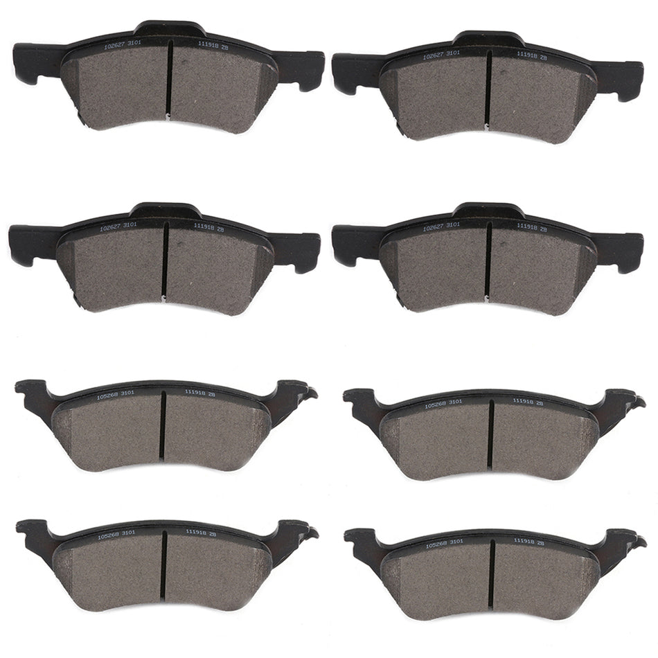 Ceramic Brake Pads 01-07 Chrysler Town & Country Dodge Caravan Front Rear