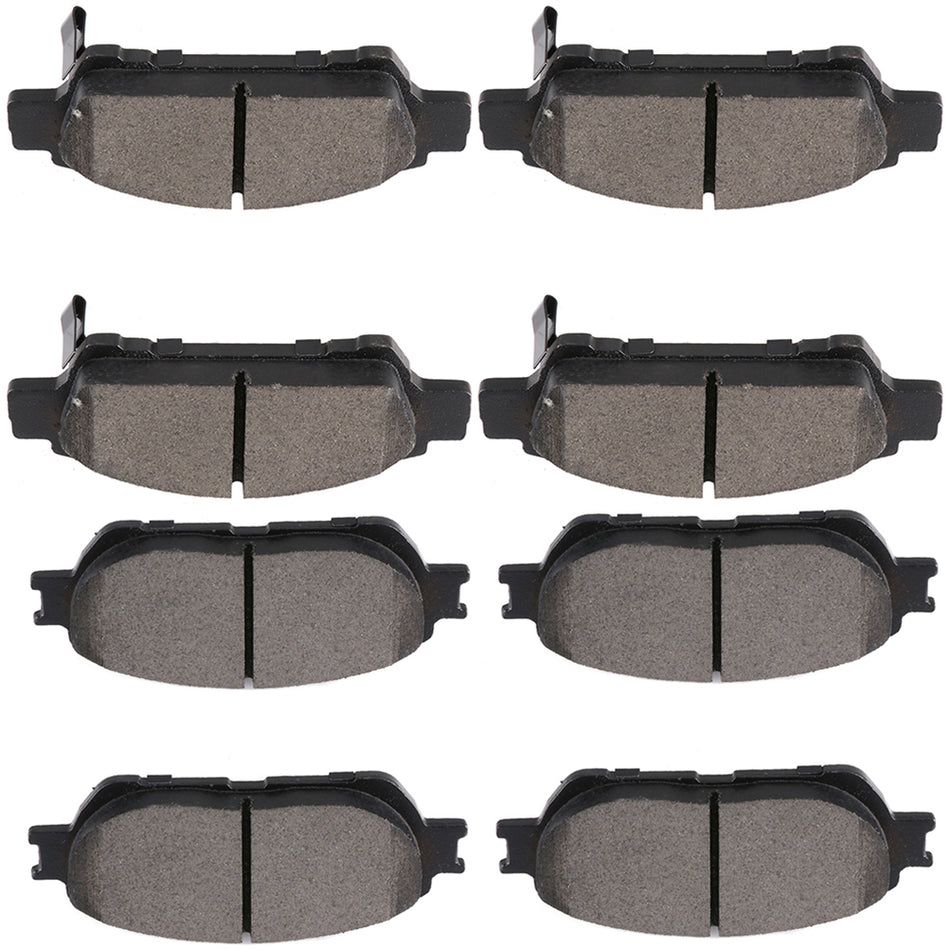 2004-2010 Toyota Sienna Brake Ceramic Pads Front and Rear 8 Pcs