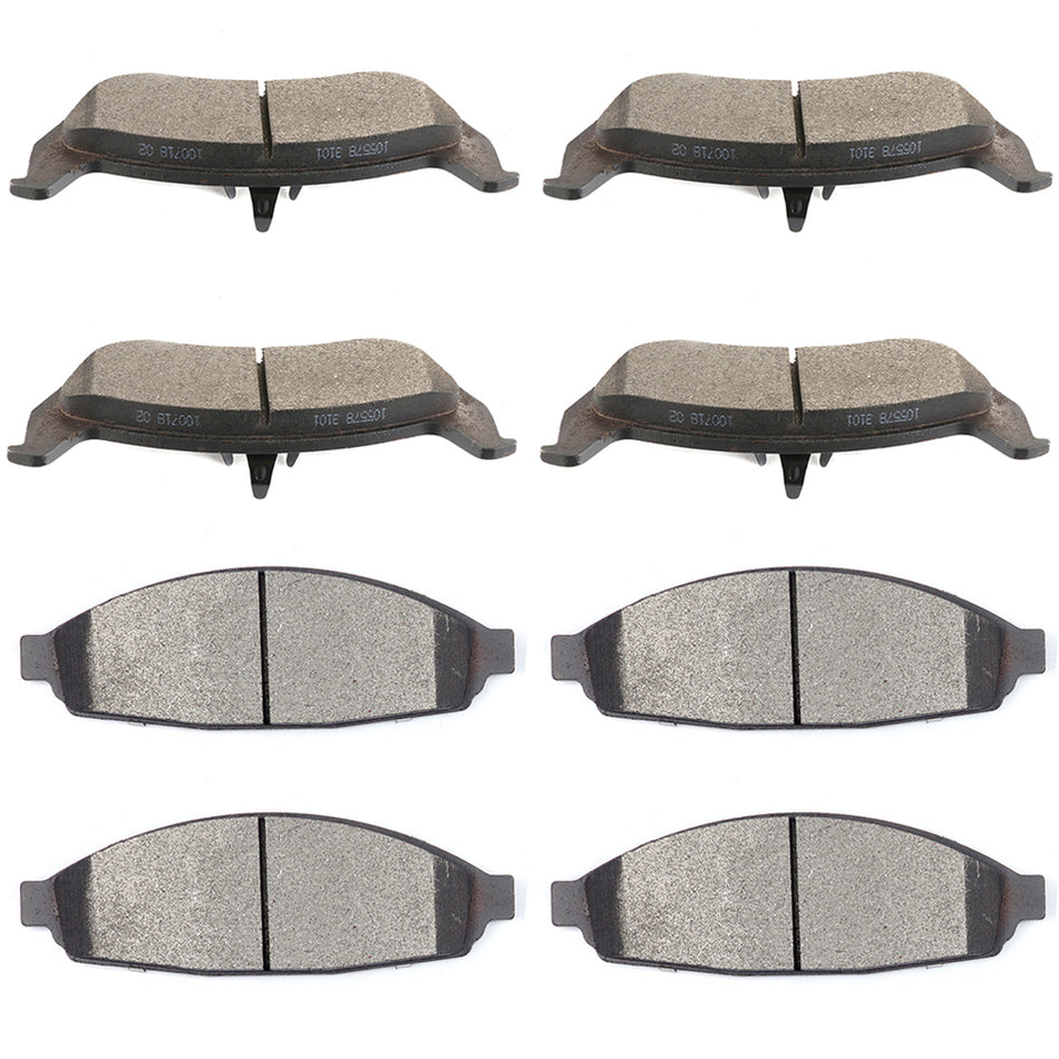 Brake Pads 03-11 Lincoln Town Car 03-04 Mercury Marauder Ceramic Front Rear