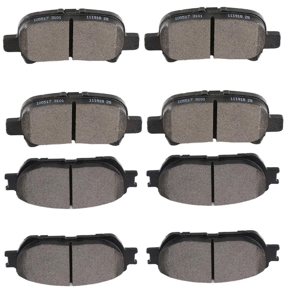 Brake Ceramic Pads For 05-07 Toyota Avalon 05-06 Toyota Camry Front and Rear 8 Pcs