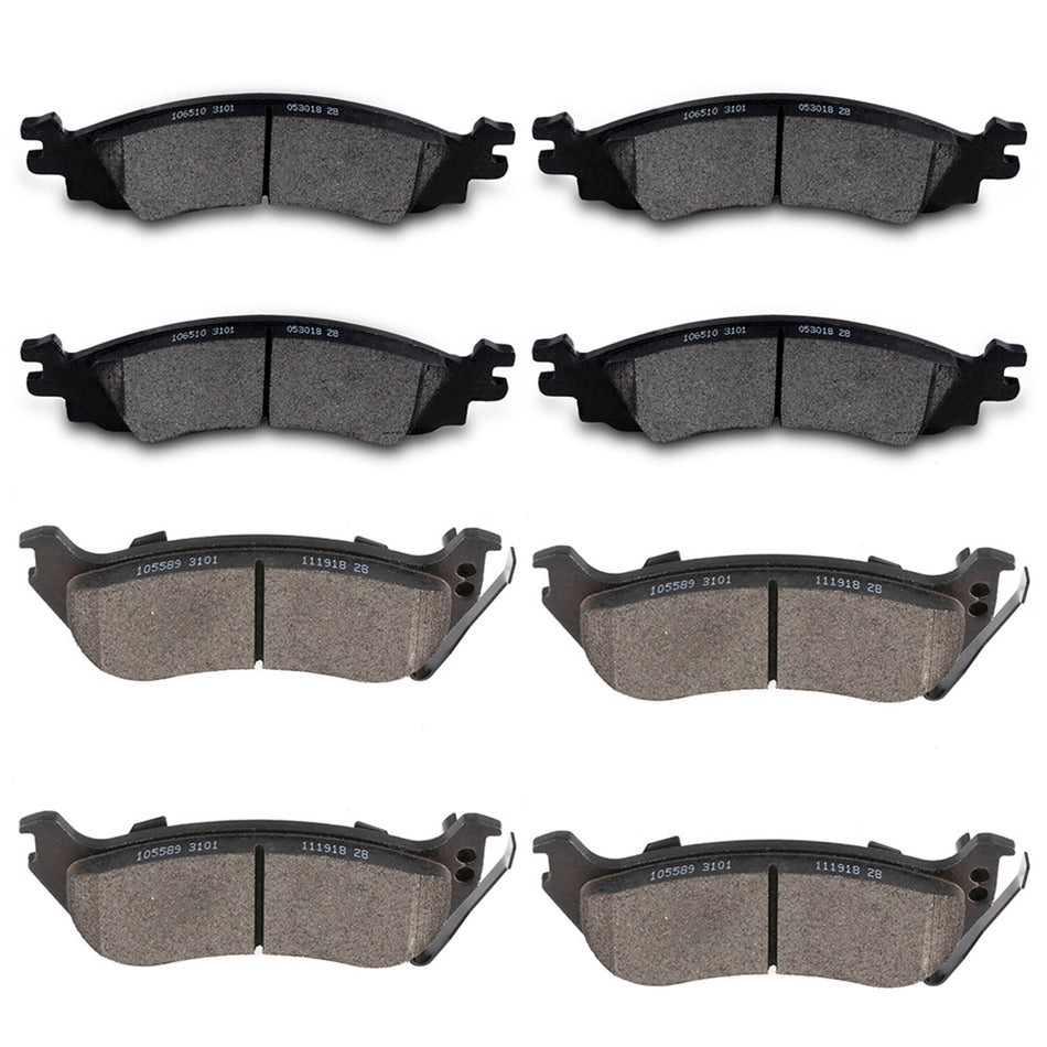 Front and Rear Brake Pads For 06-10 Ford Explorer 07-10 Ford Explorer Sport Trac
