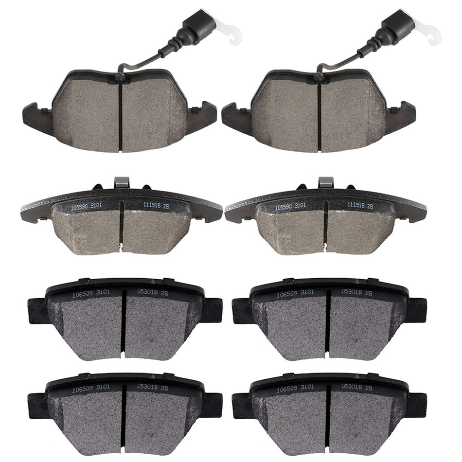 Front And Rear Brake Metallic Pads 12-17 Volkswagen Beetle 10-18 Volkswagen Jetta