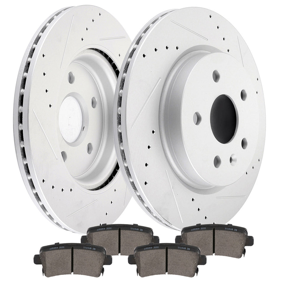 Ceramic Brake Pads And Rotors 10 Buick Allure 14-18 Chevrolet Impala Rear