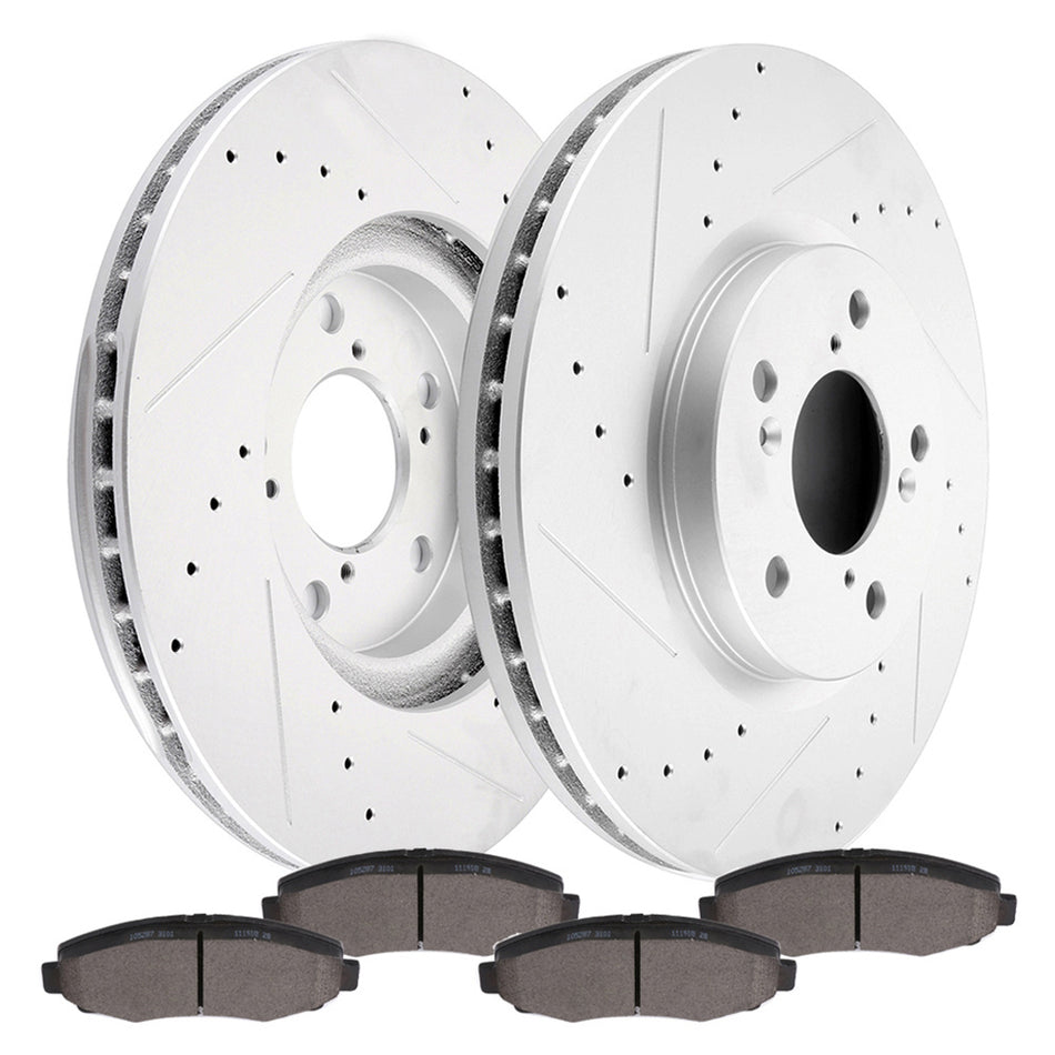 2012-2014 Honda Ridgeline Ceramic Brake Pads And Rotors Front 298.4mm 6Pcs