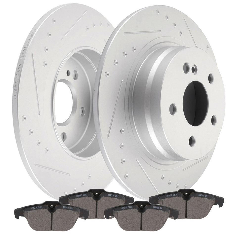 Rear Brake Rotors And Metallic Pads 08-12 Mercedes-Benz C300 12-16 Mercedes-Benz C250