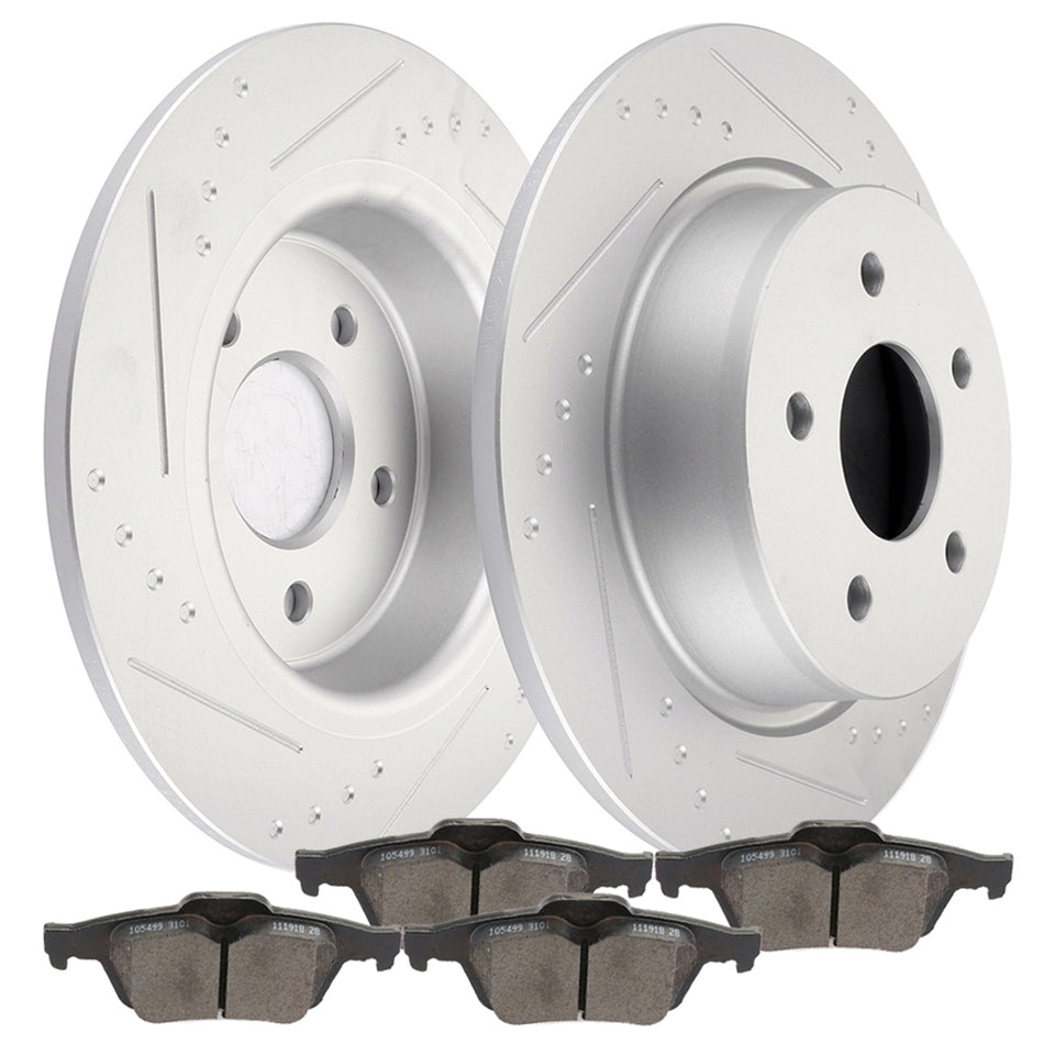 Ceramic Brake Pads And Rotors Ford 13-16 Escape 14-18 Transit Connect Rear