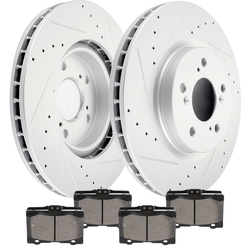 2005-2012 Acura RL Ceramic Brake Pads And Rotors Front 298.4mm 6Pcs