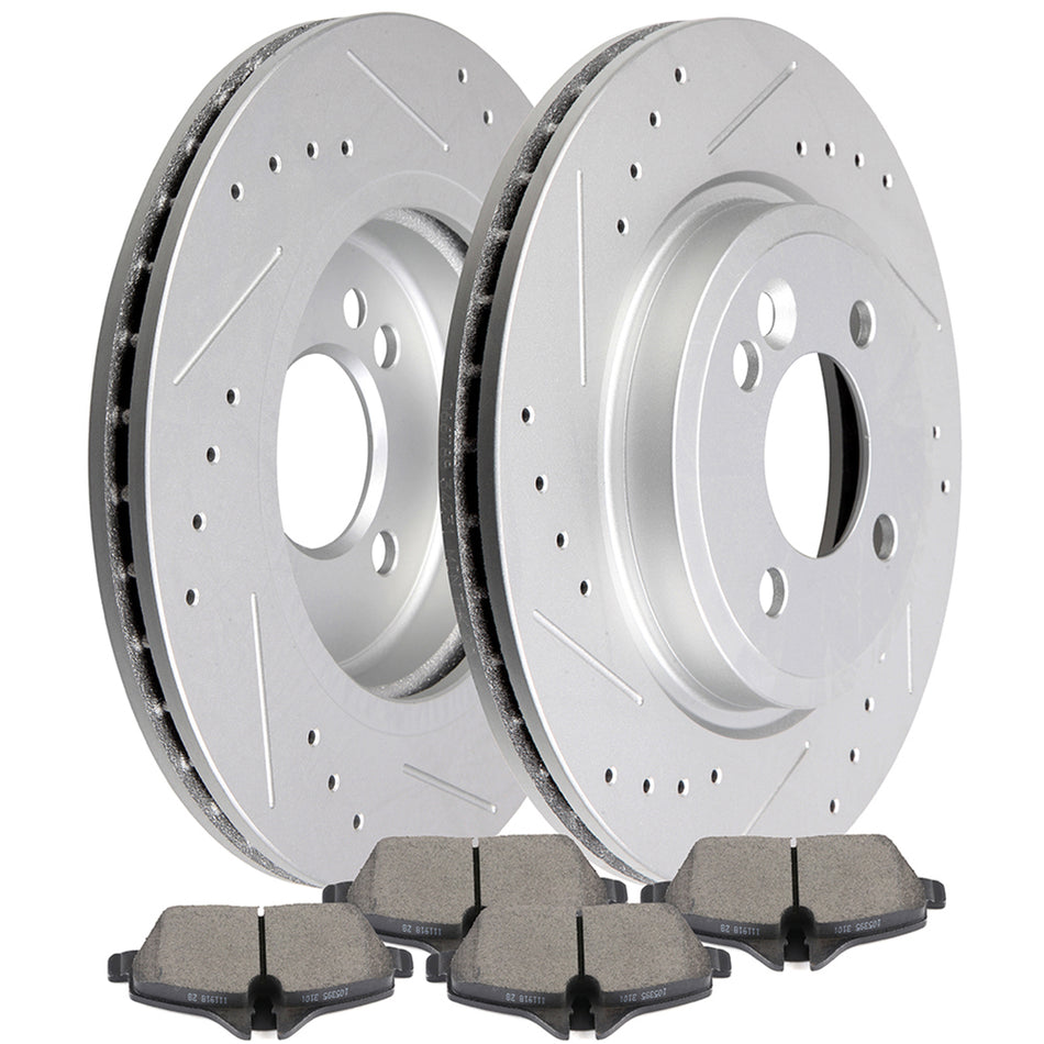 2007-2015 Mini Cooper Brake Rotors Ceramic Pads Front 273.1mm 4Lugs 6Pcs