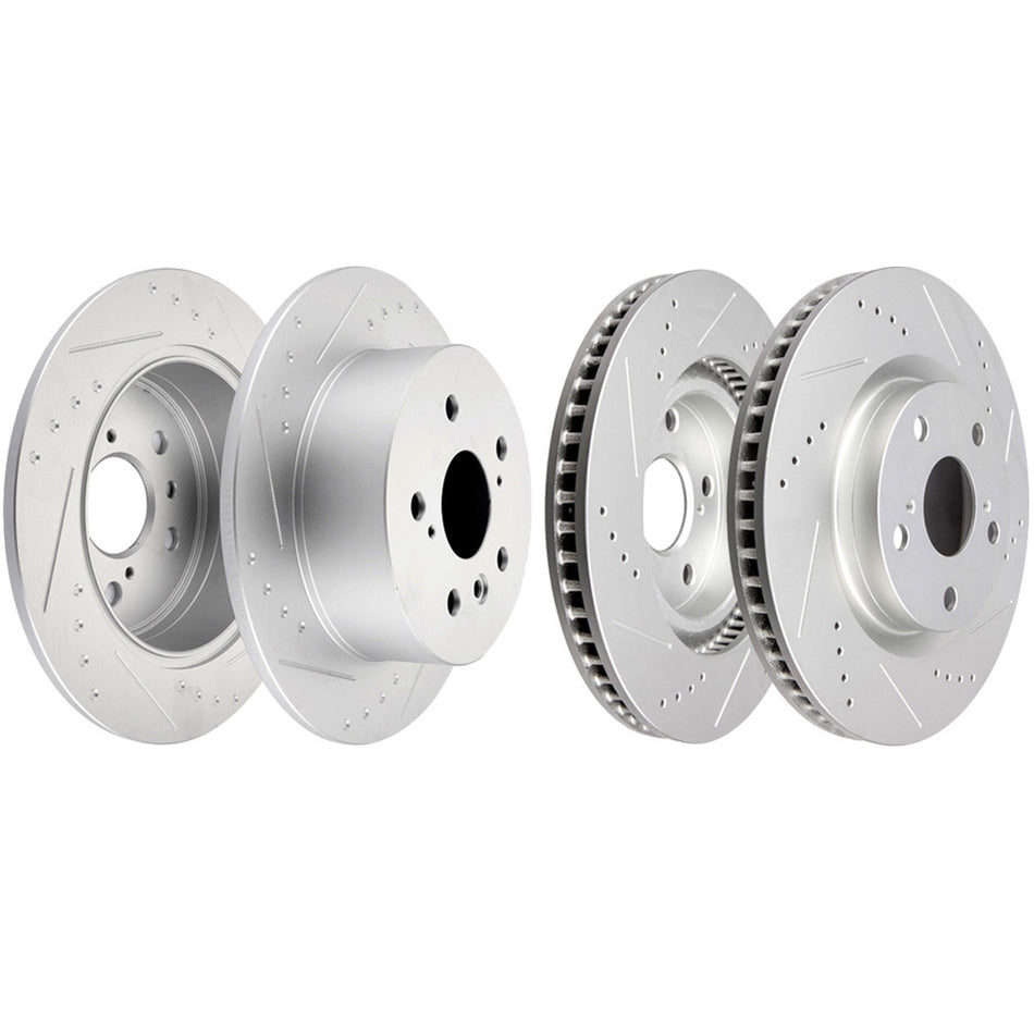 Front Rear 5 Lug Brake Rotors For 12-17 Toyota Camry 13-18 Toyota Avalon