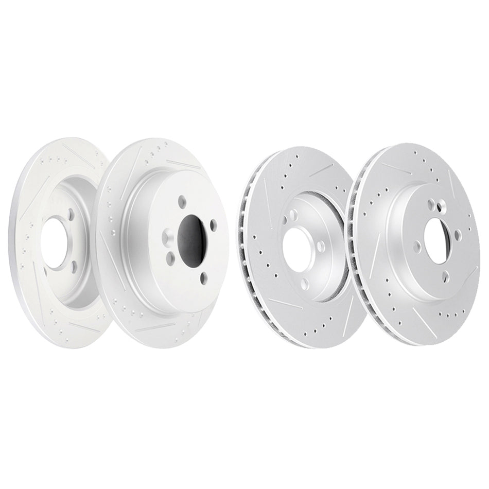 For 2007-2012 Mini Cooper Discs Brake Rotors Front and Rear Slotted