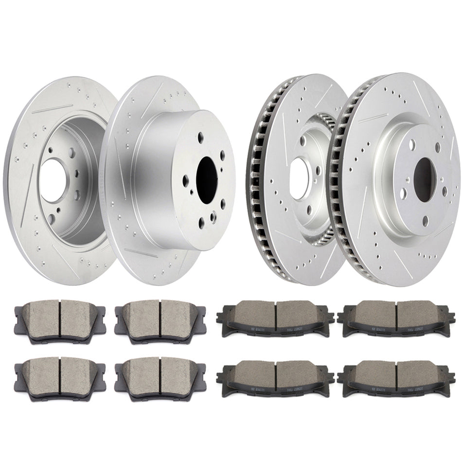 Ceramic Brake Pads And Rotors 13-18 Lexus ES350 Toyota Avalon Front Rear