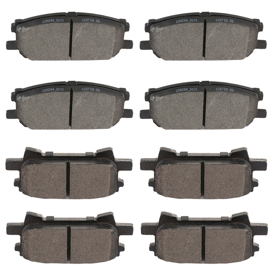 Ceramic Brake Pads 04-06 Lexus RX330 06-07 Toyota Highlander Front Rear