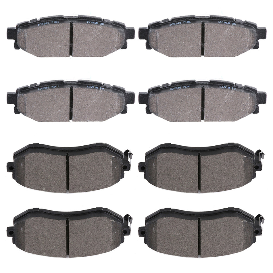 Front Rear Brake Pads For 11-17 Subaru Forester 13-14 Subaru Outback