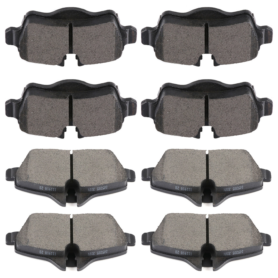 2007-2016 Mini Cooper Brake Pads 8 Pcs Front And Rear