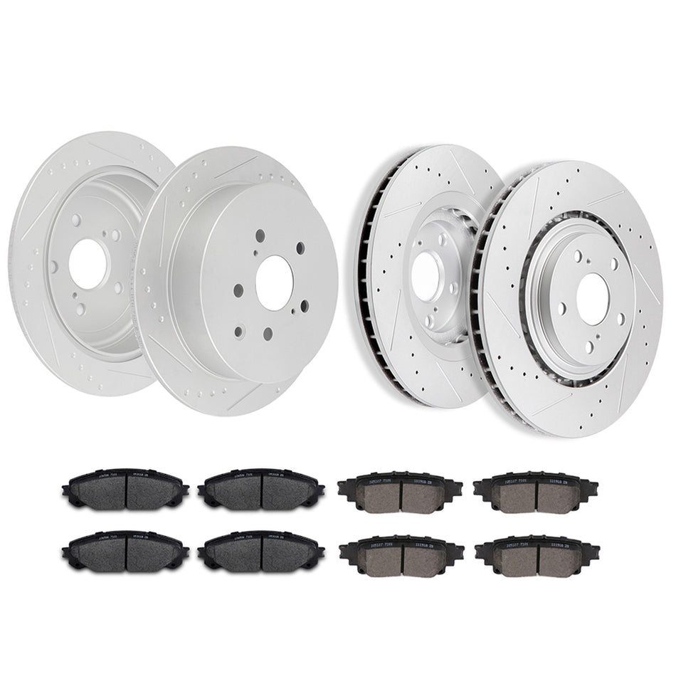 Brake Rotors And Pads For 11-20 Toyota Sienna 14-19 Highlander Front & Rear