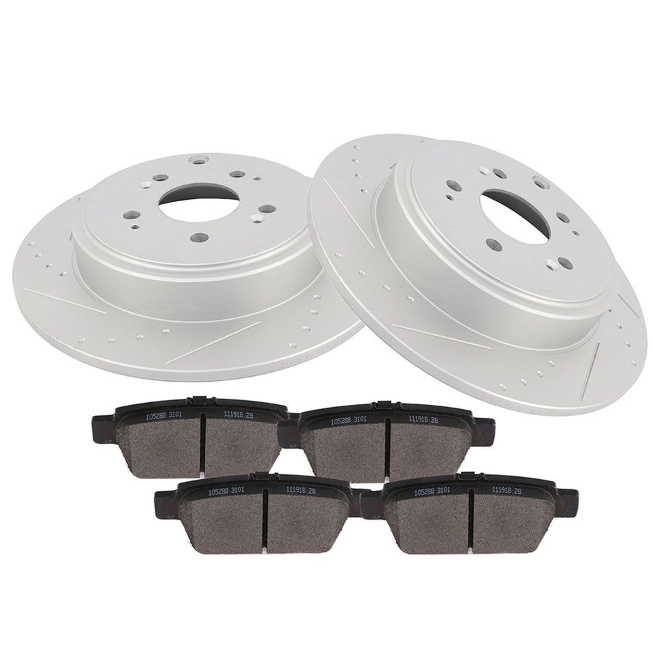 2006-2014 Honda Ridgeline Ceramic Brake Pads And Rotors Rear