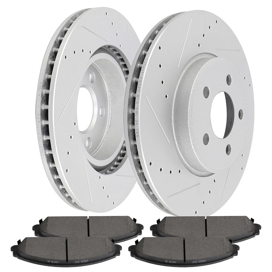 Brake Rotors Ceramic Pads 05-09 Chrysler 300 05-08 Dodge Magnum Front 317.5mm 5Lugs 6Pcs