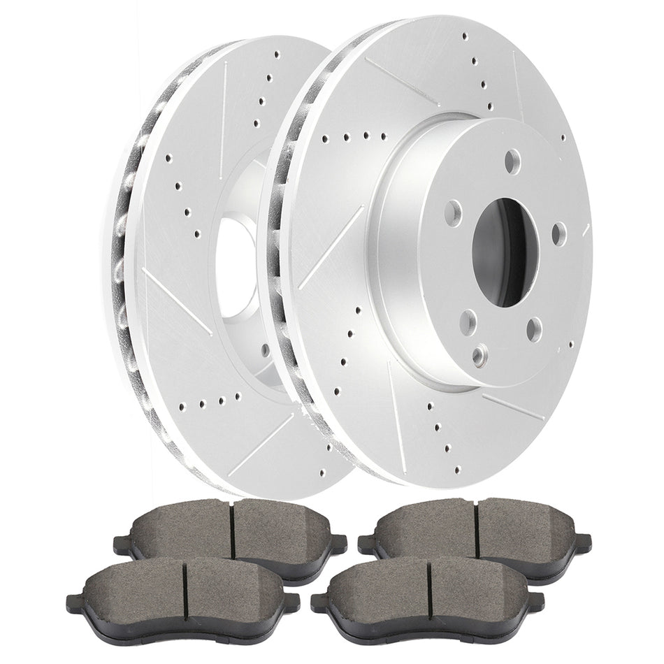 Front Brake Pads And 292.1mm Rotors For 12-15 Mercedes-Benz C250 08-12 Mercedes-Benz C300