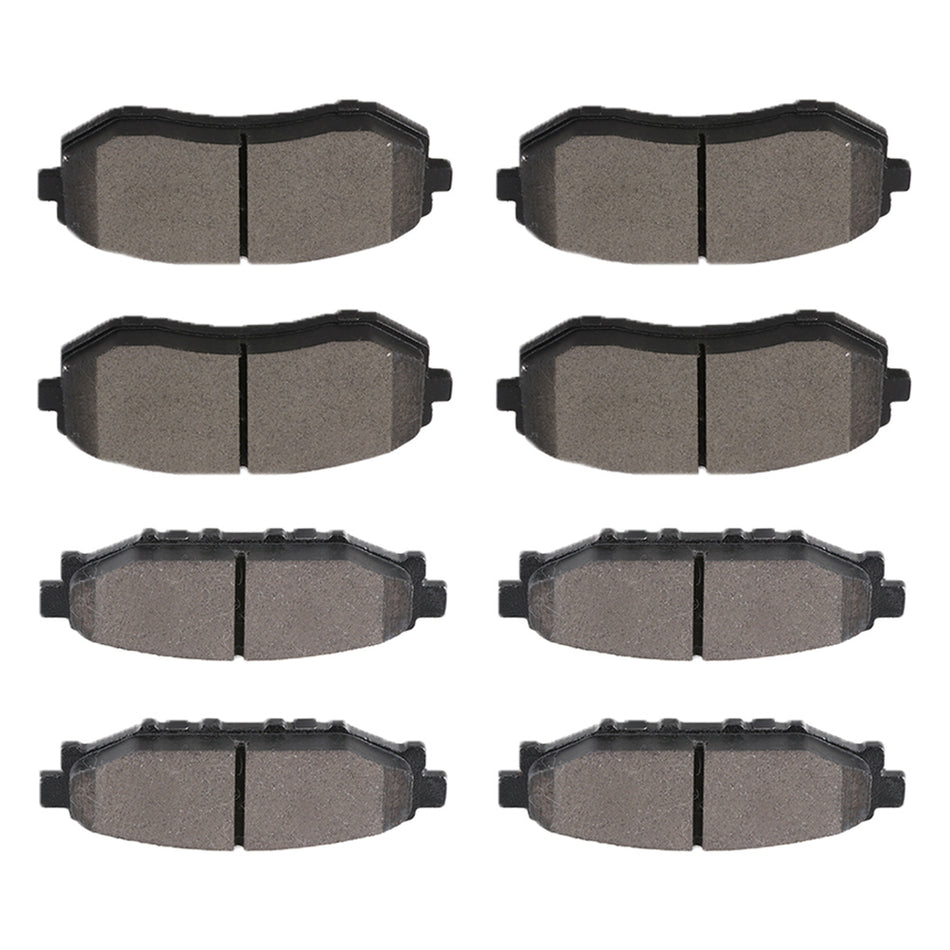 Brake Ceramic Pads For 08-11 Subaru Impreza 05-13 Subaru Legacy Front and Rear 8 Pcs