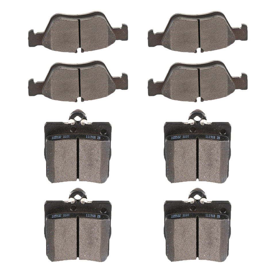 Brake Ceramic Pads Mercedes Benz 99-00 C230 96-00 C280 Front and Rear 8Pcs