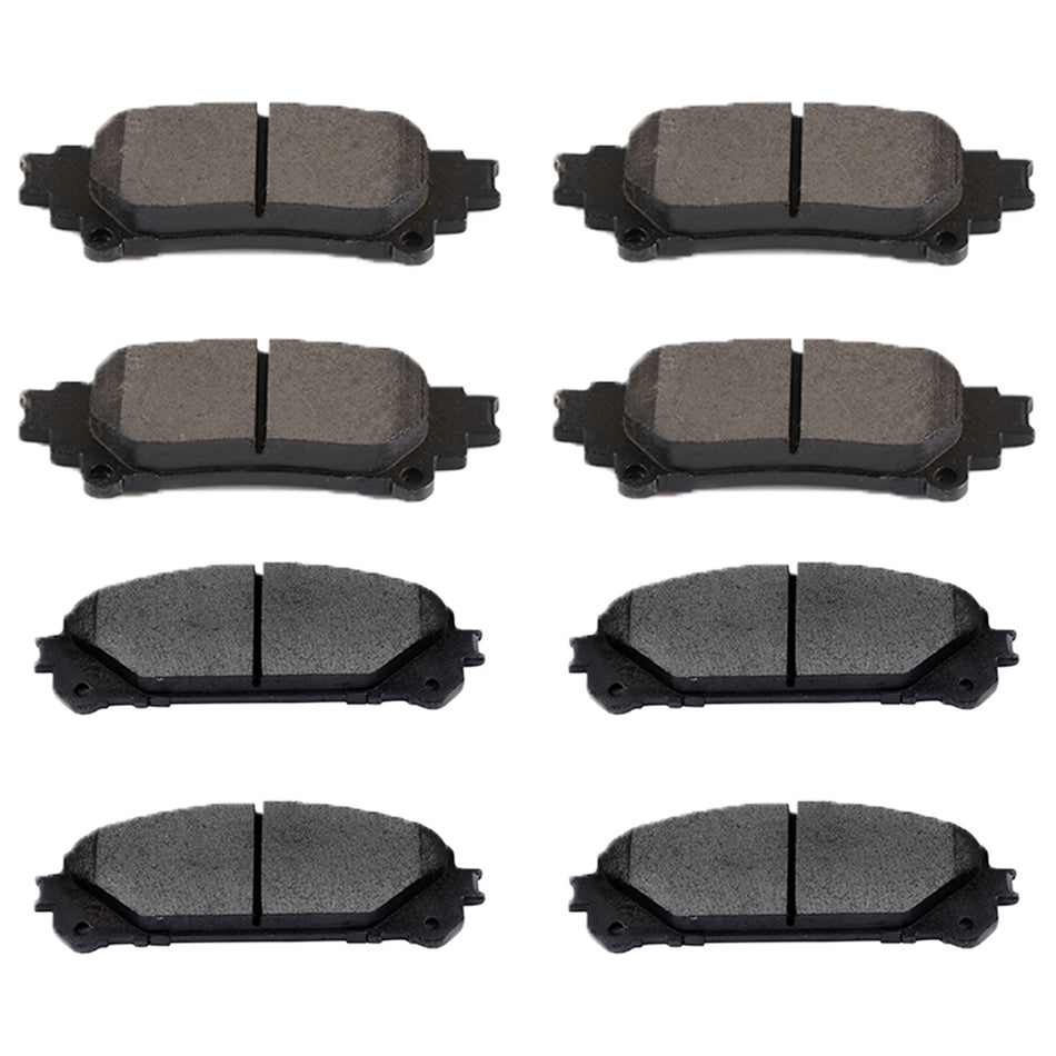 Ceramic Brake Pads For 14-18 Toyota Highlander 11-18 Toyota Sienna Front Rear