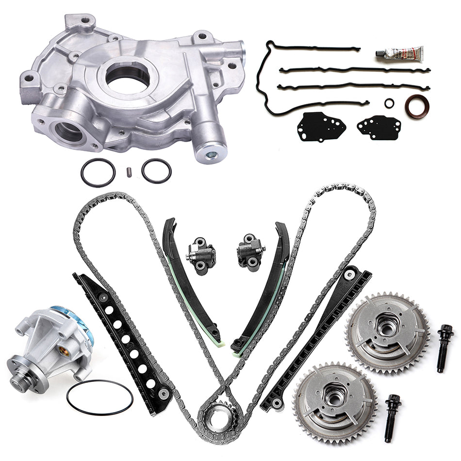 Timing Chain Cam Phasers Kit Water Oil Pump For 04-06 Ford 5.4L V8 SOHC 24v