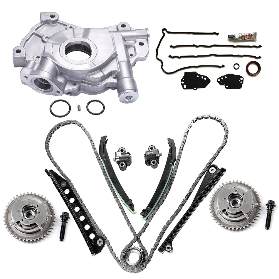 Timing Chain Cam Phasers Kit Oil Pump For 04-14 Ford Expedition F-150 F-250 5.4L