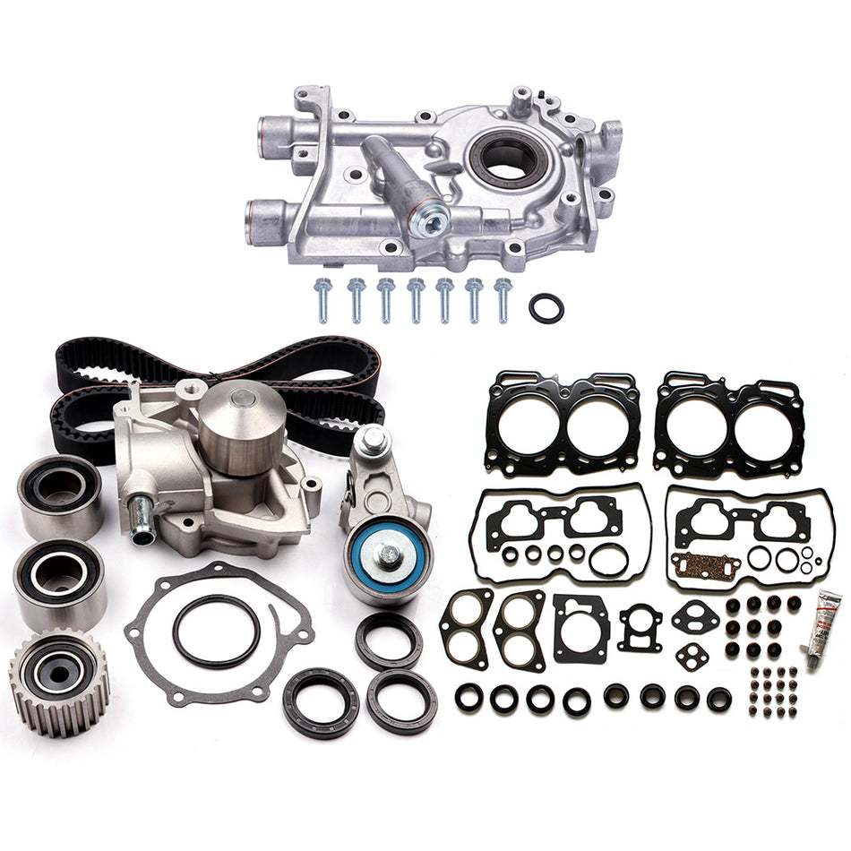 Head Gasket Bolts Timing Belt Water/Oil Pump Kit For 99-03 Subaru 2.5L EJ25