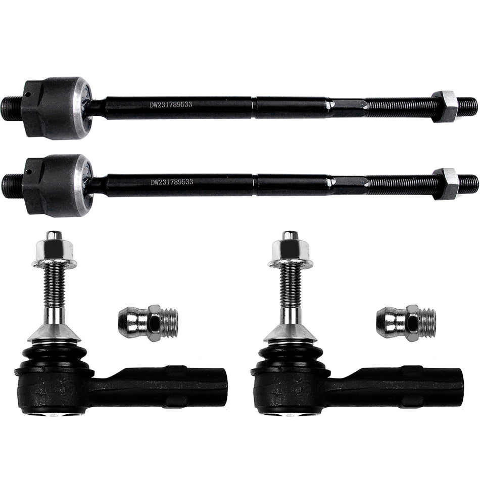 Front Tie Rod End Inner & Outer 4Pcs For 10-12 Ford Taurus Lincoln MKT