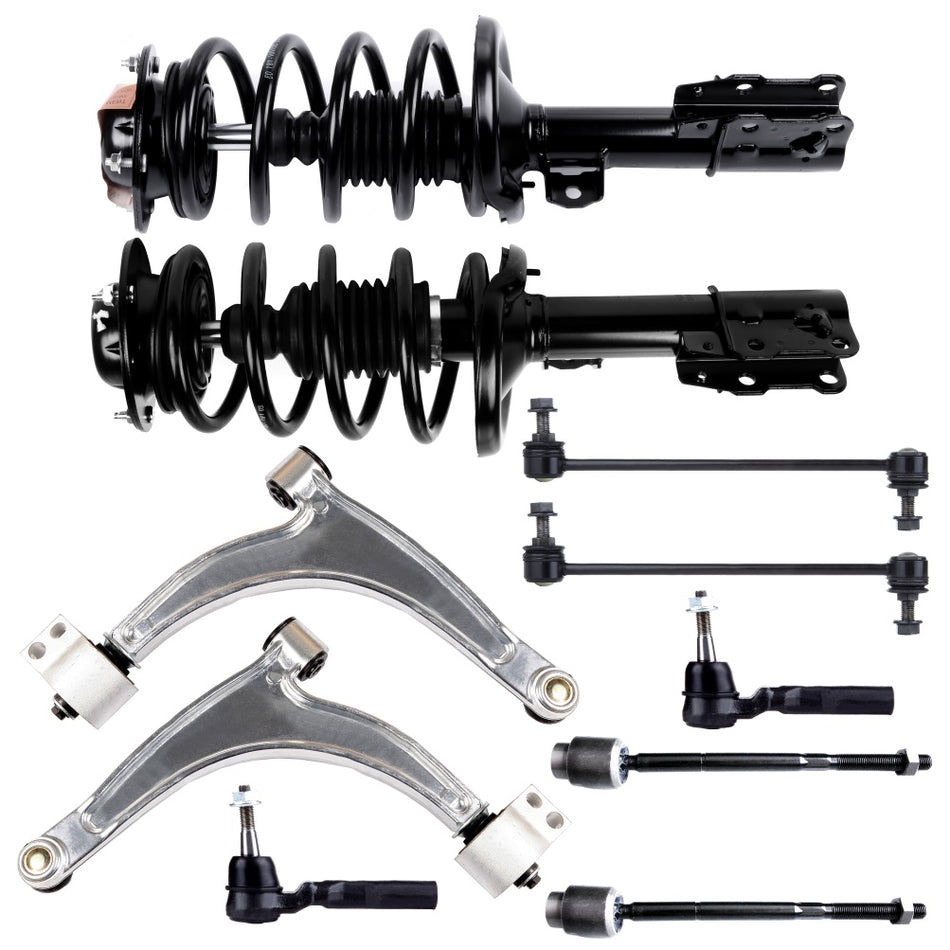 For 2006-2012 Chevrolet Malibu Front Complete Strut Tie Rod Sway Bar Control Arm