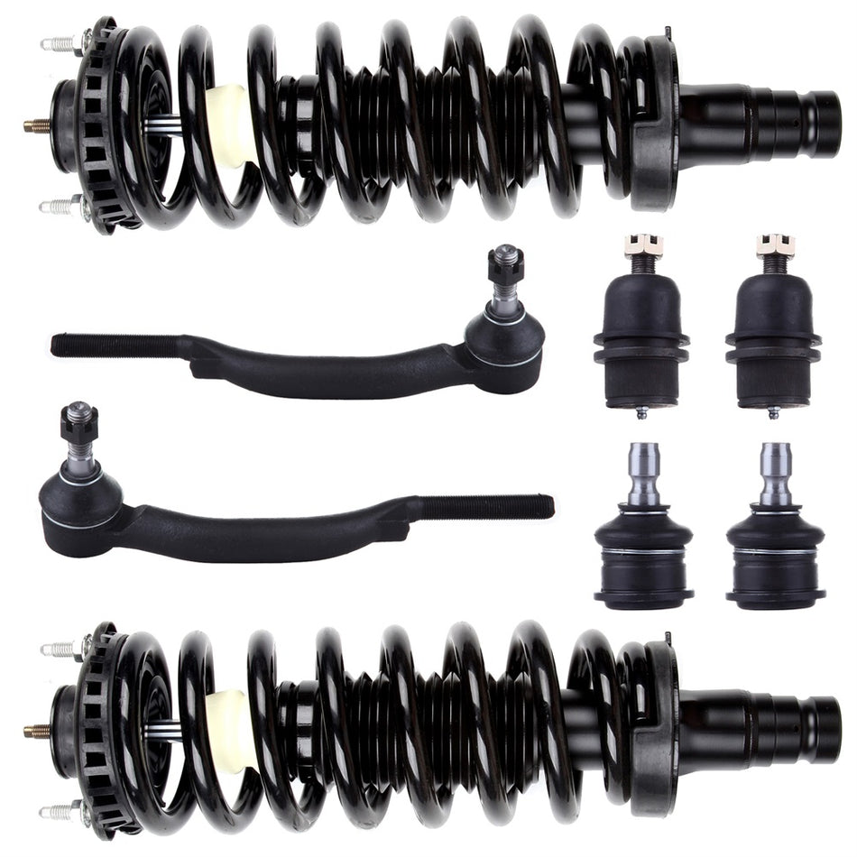For Chevrolet GMC Front Complete Struts Upper & Lower Ball Joints Outer Tie Rod