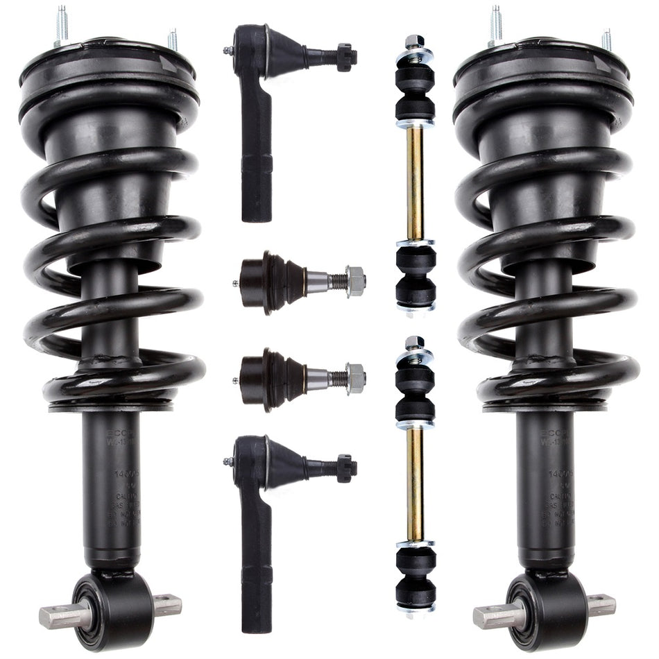 For 2007-2013 Chevrolet GMC Front Struts Assembly Ball Joints Tie Rods Sway Bar