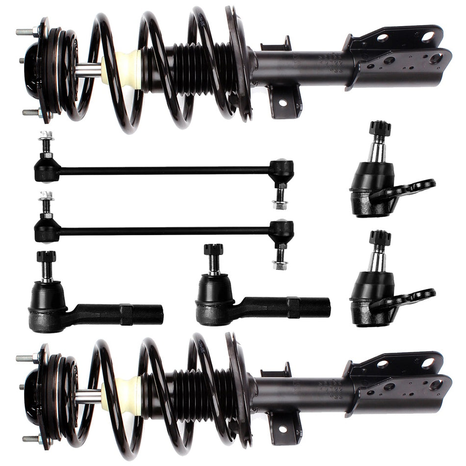 For Buick Enclave GMC Acadia Front Complete Struts Sway Bars & Tie Rods 8pc Kit