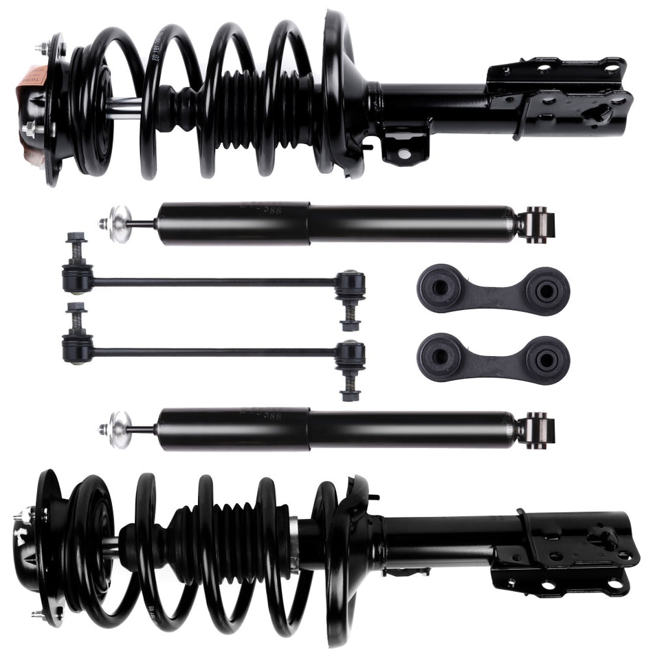 For 2007-2009 Saturn Aura Front Complete Strut and and and Rear Shocks and and and Sway Bar Links
