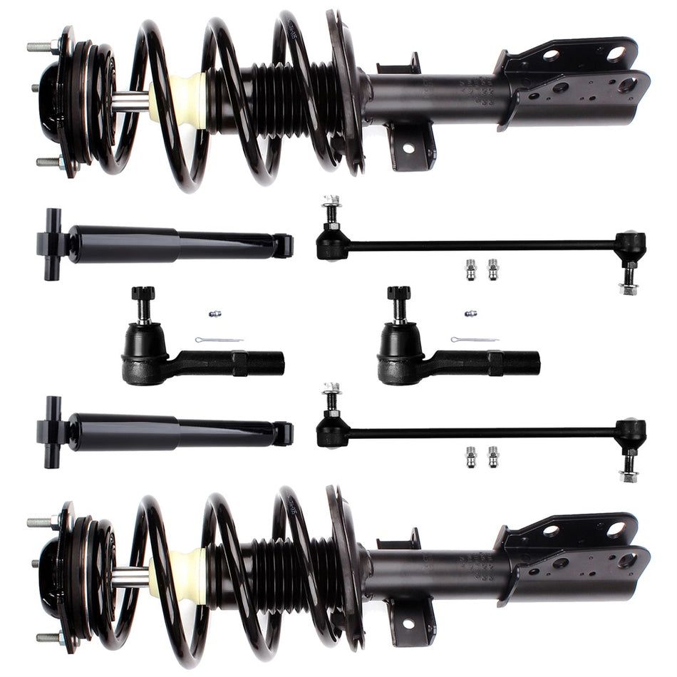 For Chevrolet Traverse 09-2016 Front Rear Complete Strut Shocks Sway Bar Tie Rod