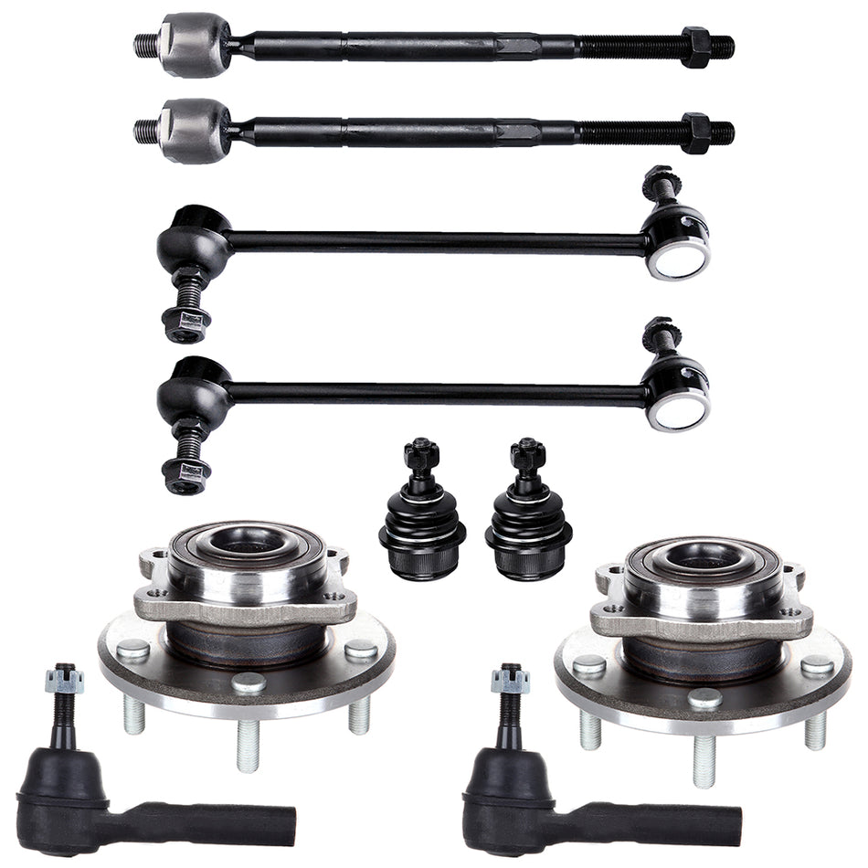 10Pc Fits 2009 2010-2014 Dodge Journey Front Wheel Bearings +Steering Parts