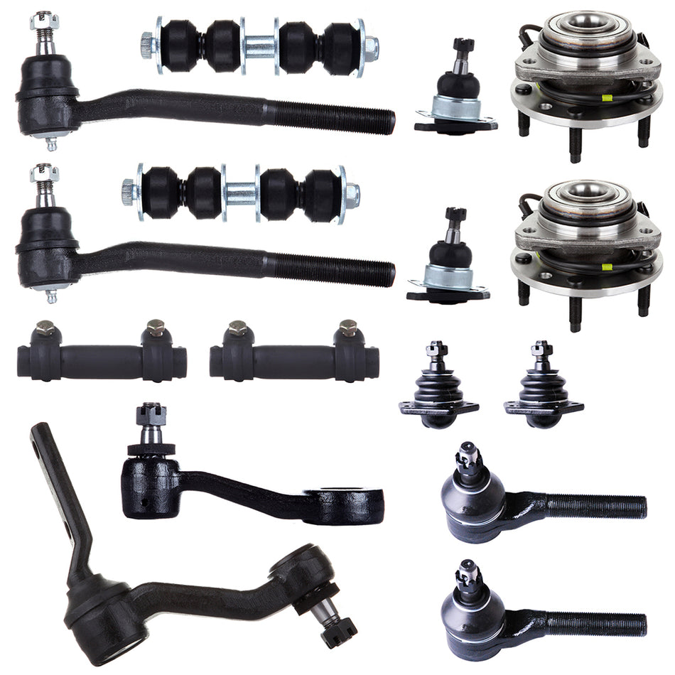 16PC Front Wheel Bearing Hub Suspension Kit For Chevrolet Blazer S10 GMC Jimmy