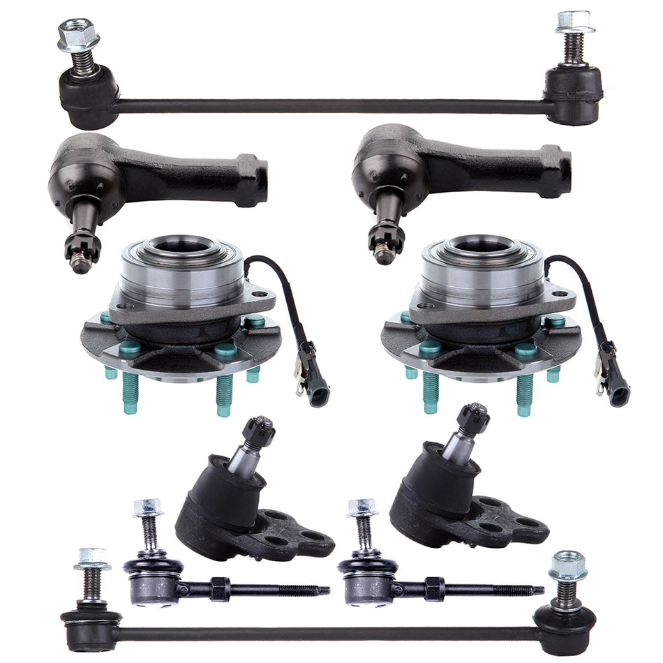 Wheel Bearing Hub Tie Rod Ball Joint Sway Bar 05-06 Chevrolet Equinox 02-07 Saturn Vue